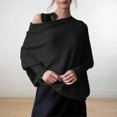 thumbnail image 1 of Asymmetric Draped Jumper, A Jumper As Ultra Soft As The Clouds Ladies Long Sleeve Slouch Batwing Plain Soft Knitted Jumper, 1 of 4