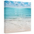 thumbnail image 2 of Ships Next Day Canvas Wall Art 8"x8", Summer Beach Wood Framed Canvas Print Painting, Blue Coastal Ocean Seaside Nautical Ready to Hang Small Picture Wall Decor for Home Bathroom Nursery Kitchen, 2 of 9