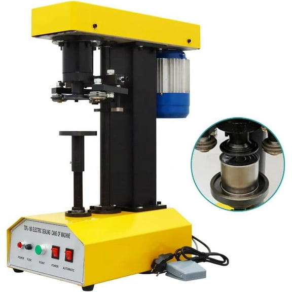 EQCOTWEA Auto Electric Cans Sealer Tin Can Seamer for Various Iron Plastic Cans