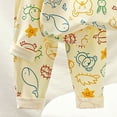 thumbnail image 4 of 4-5 Years Girls Long Sleeve Pajama Set Baby Girl Clothes Toddler Girl Outfit Ruffle Sleeve Shirt Pant Set Fall Winter Clothing for Girl,Yellow, 4 of 5