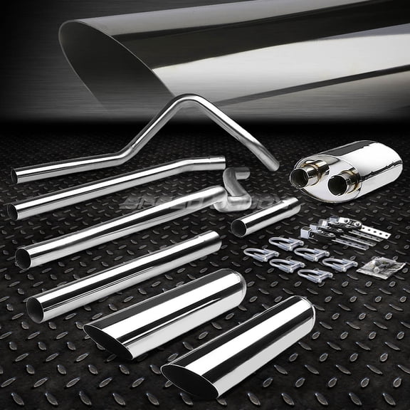 3.5" SLANT MUFFLER TIP CATBACK EXHAUST SYSTEM FOR 04-08 FORD F150 4.6/5.4 V8