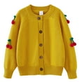 thumbnail image 1 of vdgthytj Toddler Girl Sweater Cardigan Kids Cute Cherry Knit Button down Open Front Jacket Outwear Fall Winter Clothes, 1 of 3