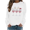 thumbnail image 2 of HOMBOM White Sweatshirts for Women Merry Fleece Crewneck Holiday Christmas Wine Glasses Xmas Adults Sweatshirt, 2 of 4