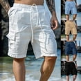 thumbnail image 6 of TrendOFT Mens Cargo Shorts with Pockets Cotton Linen Casual Work Shorts for Men No Belt Black S, 6 of 6