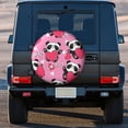 thumbnail image 3 of Kll Panda Heart Valentine Pink Tire Cover,Universal Wheel Tire Cover For Trailer, Rv, Suv, Truck,Camper And Many Vehicle,(17 Inch), 3 of 7