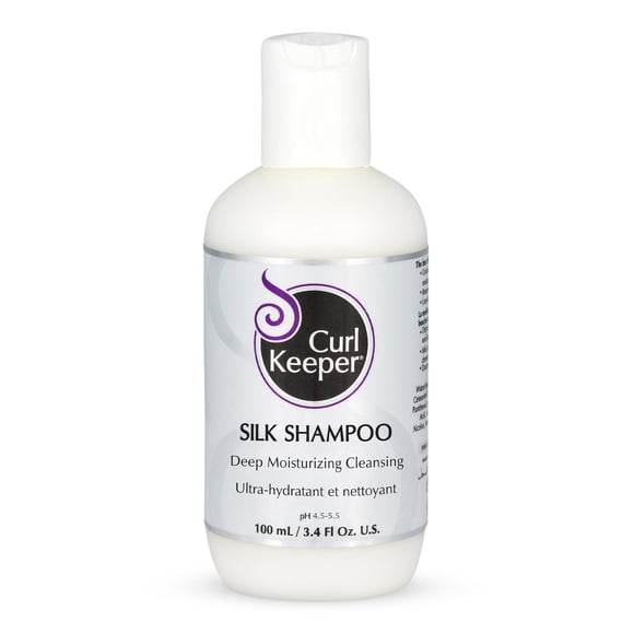 Champú de seda Curl Keeper para cabello rizado 3.8 onzas líquidas - Champú diario de limpieza e hidratación profunda con aminoácidos de seda para todo tipo de rizos - Champú a base de agua y sin sulfa