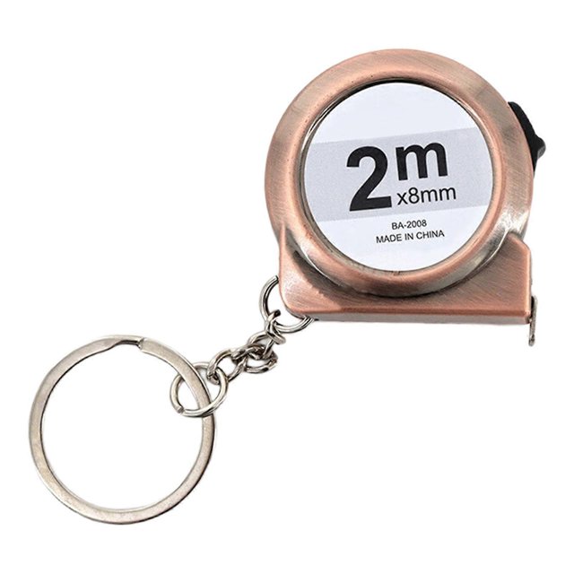 2M Miniature Tape Measure ABS Carbon Steel Keychain Portable Measuring Tool for Home Office Car DIY Projects Daily Use Silver