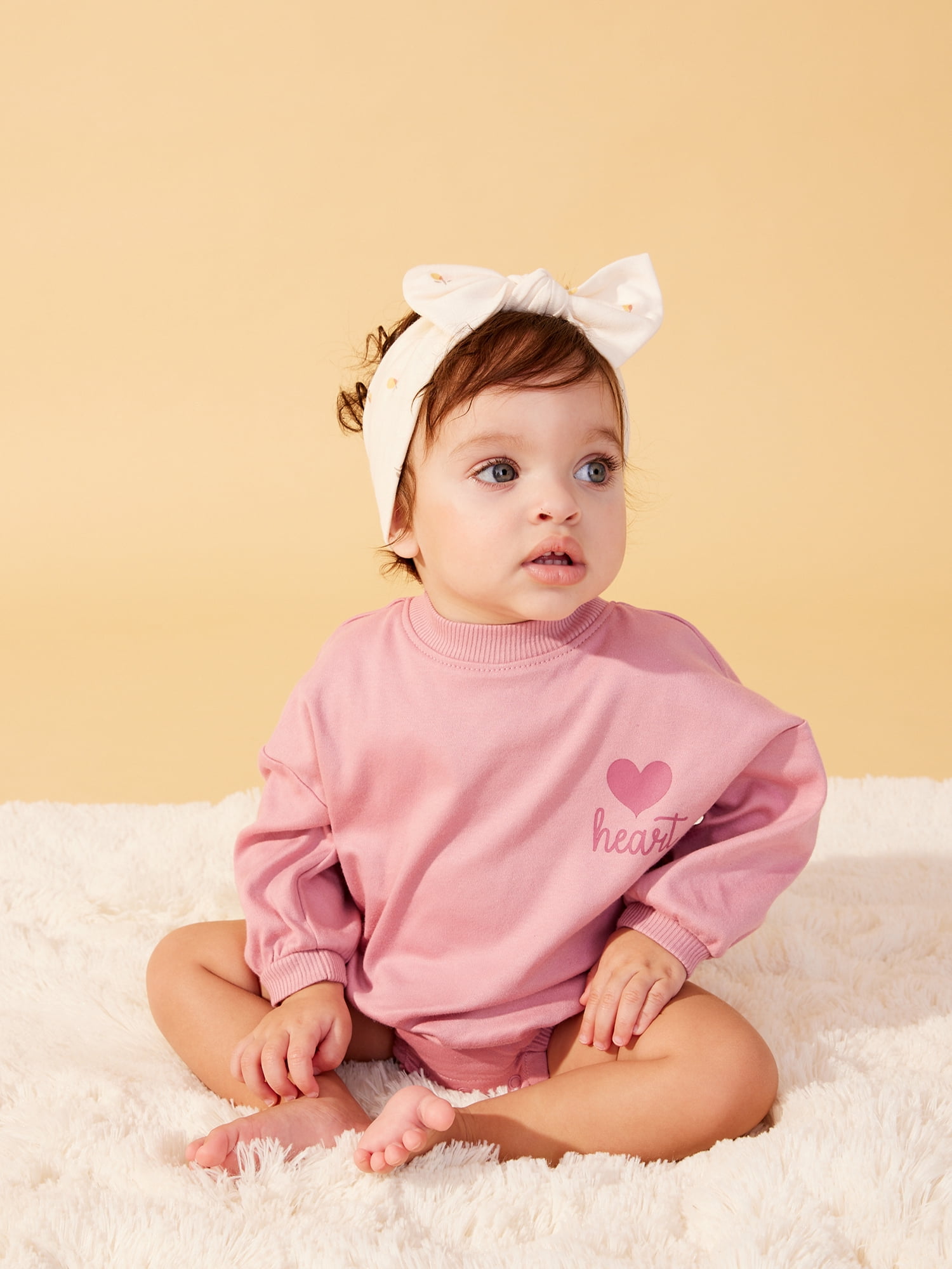 Little Star 100% Organic Cotton 2 Pack Baby Girl Sweatshirt Rompers