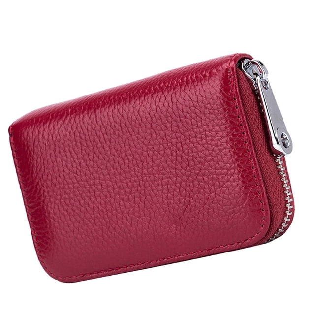 unbranded Billetera Roja Con Compartimentos Y Protección Rfid Para Tarjetas