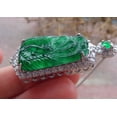 thumbnail image 4 of Icy Green Silver 925 Certified Burma 100% Natural A JADE Jadeite pendant Phoenix Necklace 666337 TN, 4 of 10