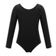 thumbnail image 3 of Kaerm Girls' Team Basic Long Sleeve Leotard Gymnastics Ballet Dance Bodysuits for Toddler Kids Black 8, 3 of 8