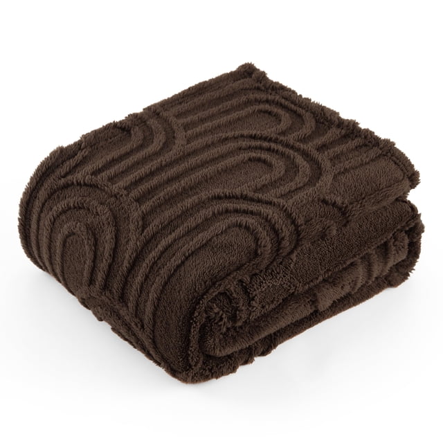 Manta para cama, forro polar de franela, 130 x 150 cm, fondue fudge