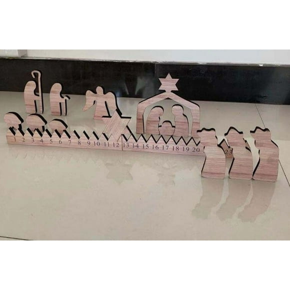 Warehouse Clearance! Wooden Nativity Scene Advent Calendar, Nativity Sets Christmas Countdown Advent Calendar Holiday Toys, Wooden Christmas Day Calendar, Wooden Puzzle Nativity Sce