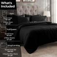 thumbnail image 3 of BNM 300 Thread Count Egyptian Cotton Duvet Cover Set, Full/Queen, Black, 3 of 10