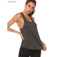 thumbnail image 3 of BadPiggies Women's Quick Dry Sports Vest Workout Tank Top T-shirt Clothes Tank Shirt for Yoga Gym Fitness Running (L, Dark Gray), 3 of 5