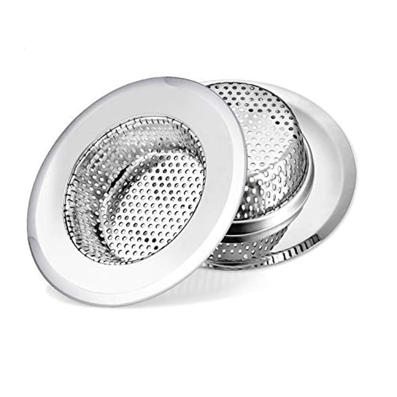 2 Pack Sink Drain Strainer,Stainless Steel Kitchen Sink Strainer Drain Plug Filter Strainer with Large Wide Rim 4.5" for Kitchen