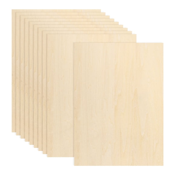 Uxcell 10Pcs Basswood Sheets 8 x 12 x 1/8 Inch Plywood Wood Panels Lightweight/Durable for Painting, Dollhouse, Aircraft Model