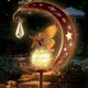 thumbnail image 1 of Solar Garden Ornaments Outdoor Fairy Solar Light Moon Star Crackle Glass Ball Stake Metal Lights Decorative Waterproof Warm White LED for Garden Pathw, 1 of 5