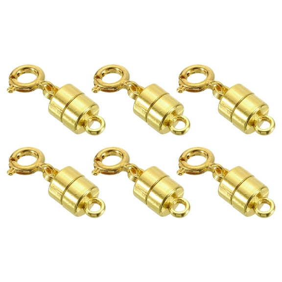 Uxcell 6 Pack Magnetic Necklace Clasps and Closures, 0.7" x 0.2" Gold and Silver Plated Jewelry Clasps Converters Magnetic Clasp Converter Jewelry Findings for DIY Jewelry Making, Gold