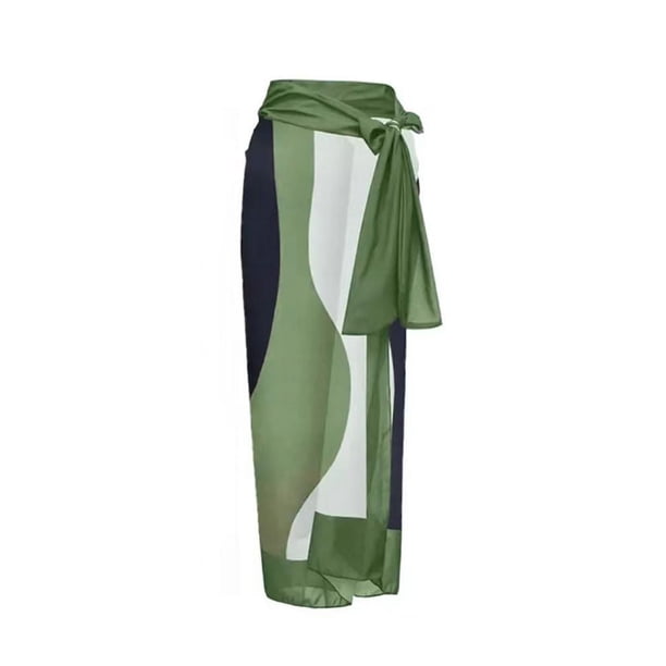 Traje de baño de bikini de una pieza para mujer, falda de gasa con protector solar conservador, traje de baño de aguas termales para vacaciones en la playa