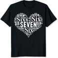 thumbnail image 2 of 100% Cotton Six 67 Seven Number Design Graphic Print Women's Casual Fashion T-Shirt, 2 of 5