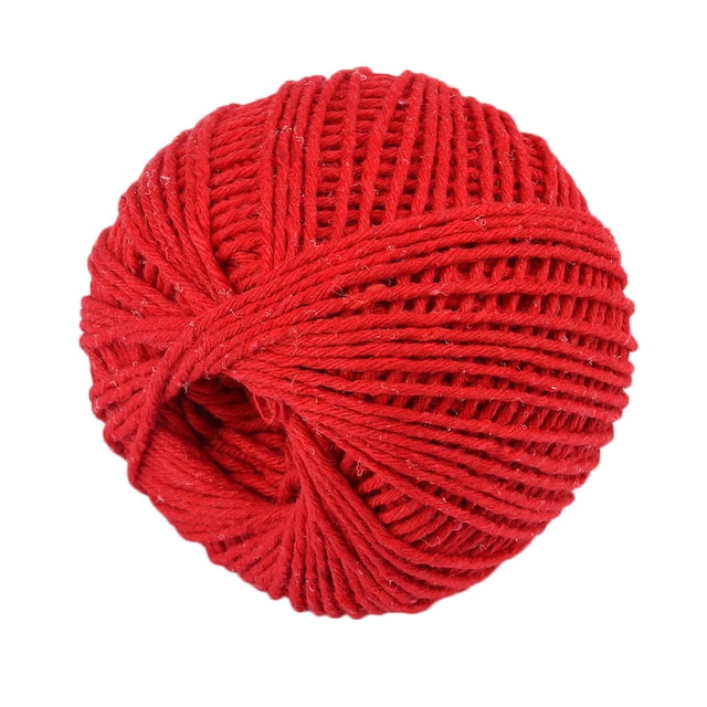 kurtrusly Cotton Thread Weave Socks Clothes Hats Clothing Practicing Prop Sewing Rope Multicolored 100 Meters for Beginners DIY Ropes red
