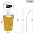 thumbnail image 3 of 11oz Double-Wall Vacuum Insulated Stainless Steel Tumbler with Straws Sports Mugs BPA-Free Honey Jars and Bees Pattern, 3 of 7