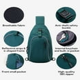 thumbnail image 7 of WATERFLY Unisex Lightweight Travel Hiking Nylon Cross-Body Shoulder Chest Bag,Green, 7 of 7