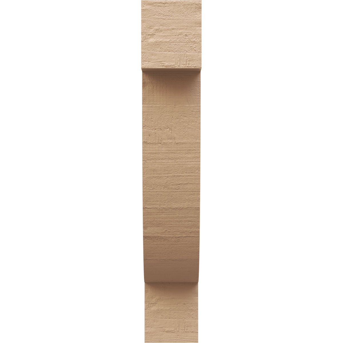 4"W x 8"D x 24"H Thin Alpine Rough Cedar Woodgrain TimberThane Corbel, Primed Tan
