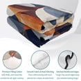 thumbnail image 4 of King Quilt Set 96''x106'', Navy Blue Burnt Orange Lightweight Summer Bedspread Coverlet Set with 2 Pillow Shams, Retro Geometric Abstract Breathable All Season Quilt Bedding for Bedroom/Guest Room, 4 of 9