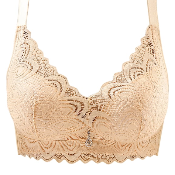 SnZhen Soft Bras for Women Women's Non Steel Ring Style Printed Gathered Middle Button Breathable Underwear Daily Bra