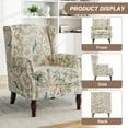thumbnail image 4 of UIXE Wing Back Chairs with Arms Upholstered Armchair Printed Wingback Arm Chair, Bird, 4 of 6