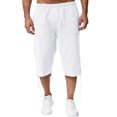 thumbnail image 1 of PEASKJP Men's Loose Fit Pants Loose Fit Straight Leg Open Bottom Sweatpants with Pockets, White XXL, 1 of 5