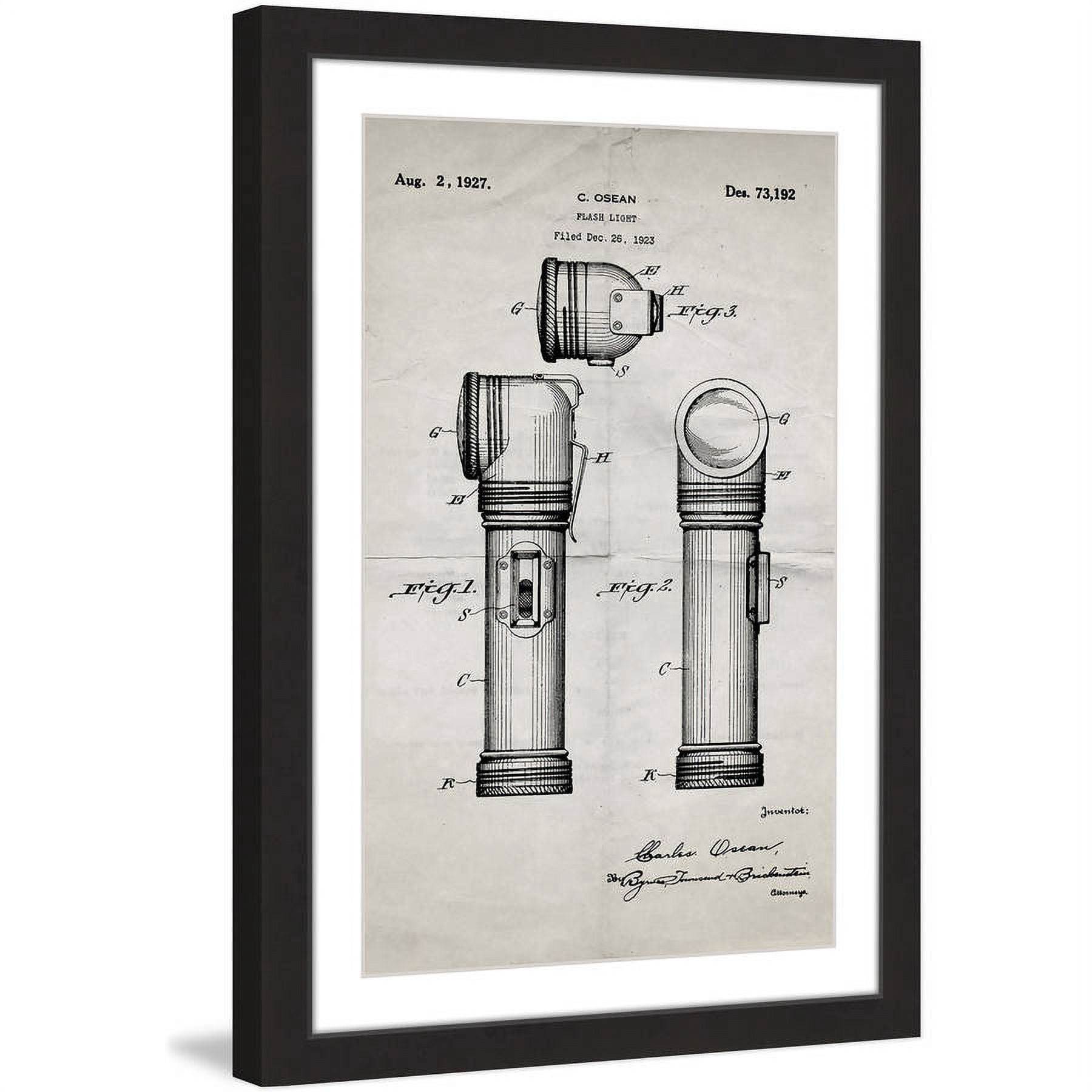 "Flashlight 1923 Old Paper" Framed Painting Print