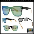 thumbnail image 2 of Kush Premium Mens Shield Horn Rim Mirror Lens Sunglasses Black Brown Yellow Mirror, 2 of 9