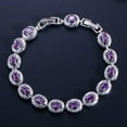 thumbnail image 2 of Trendy White Gold Cubic Zircon Allure Purple Round Women Dancing Party Bracelet, 2 of 9