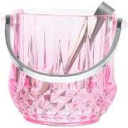WynBing Plastic Ice Bucket Decorative Ice Cube Bucket Party Use Beer Bucket With Stainless Steel Tong