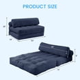 thumbnail image 2 of BALUS Folding Sofa Bed, Convertible Sleeper Couch with Foldable Memory Foam, Space-Saving Floor Bed for Living Room/Apartments, Blue, 2 of 6