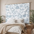 thumbnail image 3 of Light Blue Farmhouse Large Tapestry for Bedroom Wall Hanging Tapestry,Retro Botanical Plant Fruit Leaf Ceiling Backdrop Tapestries Poster Blanket Wall Decor for Teens Room Living Room Dorm 100" x 59", 3 of 8
