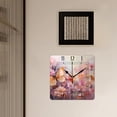 thumbnail image 3 of 16 Inch Wall Clock Battery Operated Square Clock Decorative for Office, Kitchen, Outdoor, Living Room，Fashion Purple Flowers and Yellow Butterflies Beautiful, 3 of 4