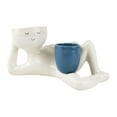 thumbnail image 2 of S SERENABLE Jardinière Figure Allongée sur le Côté Art Artisanat Pot de Plante en Résine pour Entrée Café Patio avec Jardinière Bleue, 2 of 9
