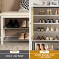 thumbnail image 4 of Juiluna Shoe Cabinet with 3 Rattan Doors, 7-Tier Shoe Storage Cabinet with Adjustable Shelves, Freestanding Shoe Storage Organizer for Entryway, Hallway, Living Room, Closet, White/Natural, 4 of 9