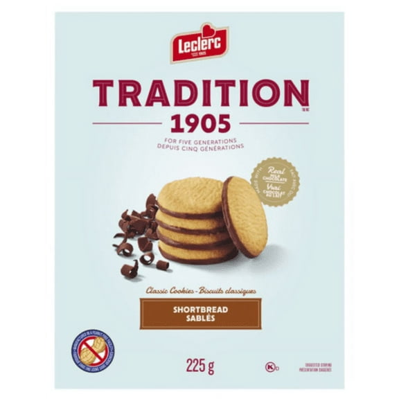 Leclerc Tradition Shortbread Coated Milk Chocolate Cookies 225g