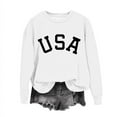 thumbnail image 3 of Fancifize Girl's Cute USA Print Sweatshirt Long Sleeve Crew Neck Pullover Tops T-Shirt Little/Big Girls Casual Drop Shoulder Shirt 1-12 Years, 3 of 7