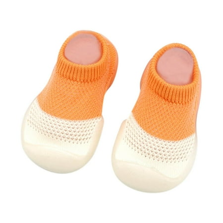 

Toddler Shoes Toddler Indoor First Mixed Colors Baby Elastic Mesh Socks Shoes Baby Shoes Orange 26