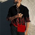 thumbnail image 1 of Camisa de manga larga con solapa para primavera y verano de alta calidad informal para exteriores con calavera floral y llamas tribales para hombre de nueva moda 2024, 1 of 6