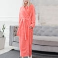 thumbnail image 6 of Winter Fashion Women Solid Color Thicken Plush Long Sleeve Bathrobe Sleepwear, 6 of 8
