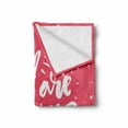 thumbnail image 2 of You Are Loved Soft Flannel Fleece Blanket, Bold Scribble Style Words and Heart on a Background of Mini Stars, Cozy Plush for Indoor and Outdoor Use, 50" x 70", Dark Coral and White, by Ambesonne, 2 of 6
