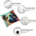 thumbnail image 4 of Autua Cute Pet German Shepherd Dog Throw Pillow Covers Linen Sofa Decorative Cushion Cases for Home Decor 22x22in, 4 of 5