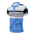 thumbnail image 4 of JAJAHO Mens Polo Shirts Short Sleeve Color Block Striped Regular Fit Summer Moisture Wicking Golf Shirts Soft Tops, 4 of 4